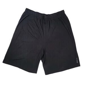 Reebok PlayDry Mens 2XL Black Athletic Shorts Drawstring Gym Training Running